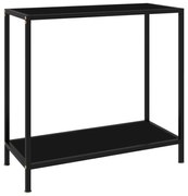vidaXL Mesa consola 80x35x75 cm vidro temperado preto