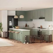 vidaXL Portão p/ cães c/ porta dobrável 9 painéis 450cm álamo castanho