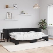vidaXL Sofá-cama com gavetão 80x200 cm veludo preto