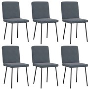 vidaXL Cadeiras de jantar 6 pcs veludo cinzento-escuro