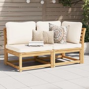 vidaXL 2 pcs conjunto lounge de jardim c/ almofadões acácia maciça