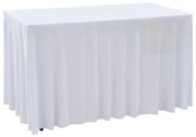 Capa extensível para mesa c/ camilha 2 pcs 120x60,5x74cm branco