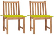 vidaXL Cadeiras de jardim c/ almofadões 2 pcs madeira de teca maciça