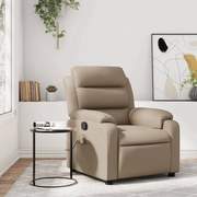 vidaXL Poltrona de massagens reclinável couro artificial cappuccino