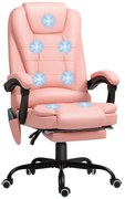 Vinsetto Cadeira de Massagem com 7 Pontos de Massagem Reclinável com Apoio para os Pés e Controlo Remoto 67x67x111-121 cm Rosa