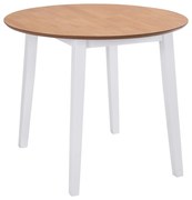 vidaXL Mesa de jantar com abas rebatíveis redonda MDF branco