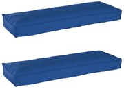 vidaXL Almofadas de Palete para Banco 2 pcs Azul Royal 120x40x8 cm Tecido Oxford