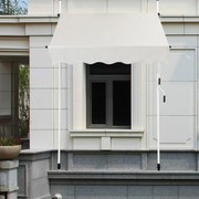 Toldo retrátil manual 150x125 cm, altura ajustável de 2 a 3 m, sem necessidade de perfuração, metal e tecido para janela, varanda ou jardim, café