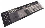 vidaXL Tapete de cozinha lavável 45x150 cm veludo padrão café preto