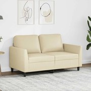 vidaXL Sofá de 2 lugares 120 cm couro artificial cor creme