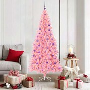 vidaXL Árvore de Natal com 300 LEDs com suporte Rosa 180 cm PVC