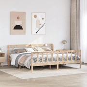vidaXL Cama sem colchão 200x200 cm madeira de pinho maciça