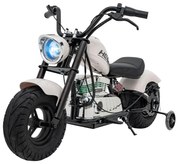 Mota elétrica para Crianças 350 W Chopper Warrior Rodas AR, Assento couro ecológico Branca