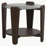 Mesa de centro redonda em madeira de carvalho Arran
