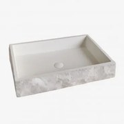 Pia Retangular 60x40 Cm Em Cimento Ushba Branco Quebrado - Sklum