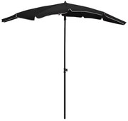 Guarda-sol de jardim com poste 200x130 cm preto