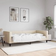 Sofá-cama 100x200 cm tecido cor creme