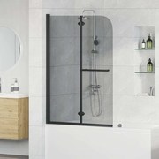 vidaXL Enclosure de Chuveiro Preto 120 x 140 cm Vidro ESG e Alumínio