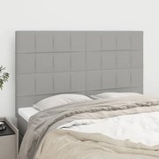 vidaXL Cabeceira de cama 4 pcs tecido 72x5x78/88 cm cinzento-claro