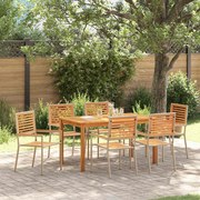 vidaXL Conjunto de Jantar de Jardim 7 pcs Bege 140 x 80 x 74 cm