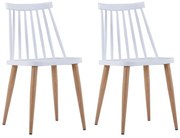 Cadeiras de jantar 2 pcs plástico branco