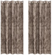 Cortinas de Veludo 2 pcs com Ilhós Cappuccino 260x140 cm