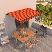 vidaXL Toldo retrátil automático 450x350 cm laranja e castanho