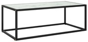 vidaXL Mesa de centro 100x50x35 cm vidro mármore branco
