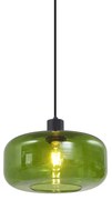 Candeeiro Pendente Retro Preto com Vidro Verde - Bizle