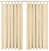 vidaXL Cortinas de cetim com presilhas 2 pcs 140x245 cm bege