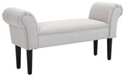 HOMCOM Banco de Pé de Cama Banco com Braços Curvados Estofado e Pés de Madeira Carga Máxima 130kg 102x31x51cm Creme | Aosom Portugal