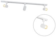 Sistema de calhas moderno monofásico com 3 focos brancos - Jeana Moderno