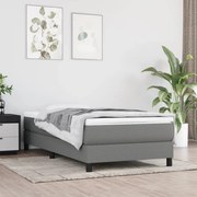 vidaXL Estrutura de cama sem colchão 90x190 cm tecido cinzento-escuro