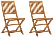 vidaXL Cadeiras de jardim dobráveis 2 pcs madeira acácia maciça