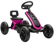AIYAPLAY Kart Pedais Kart com Rodas Antiderrapantes de EVA Estrutura Metálica Carga 30 kg para Crianças de 2-5 Anos 85,5x49x57 cm Rosa | Aosom Portugal