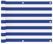 vidaXL Tela de varanda 75x400 cm tecido Oxford branco e azul