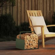 vidaXL Suporte para lenha aço laminado a frio verde azeitona