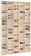 vidaXL Vitrine de colecionador de madeira com 90 compartimentos 50,5x4,5x79cm