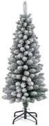 Árvore de Natal artificial rosa de 5 pés flocada de neve com 328 pontas de galhos