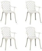 Cadeiras de jardim 4 pcs alumínio fundido branco