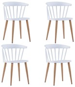 Cadeiras de jantar 4 pcs plástico branco