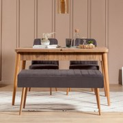Conjunto de Mesa de Jantar Extensível Vina – Pinho Atlântico Antracite