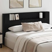 vidaXL Cabeceira com Armário Carvalho preto 180 x 17 x 104.5 cm