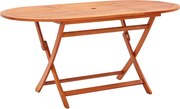 vidaXL Mesa de jardim dobrável 160x85x74 cm madeira eucalipto maciça