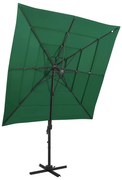 vidaXL Guarda-sol de jardim com poste de alumínio 250x250 cm verde