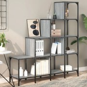vidaXL Estante 122x30x132 cm derivados de madeira e metal cinza sonoma
