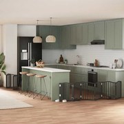 vidaXL Portão p/ cães com porta dobrável 12 painéis 600 cm álamo preto
