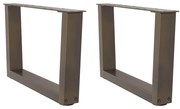 vidaXL Pés para mesa de centro em formato de V, 2 peças, aço natural, 50x(30-31,3) cm, aço