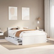 vidaXL Cama sem colchão com cabeceira 150x200 cm pinho maciço branco