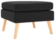 vidaXL Apoio de pés tecido preto